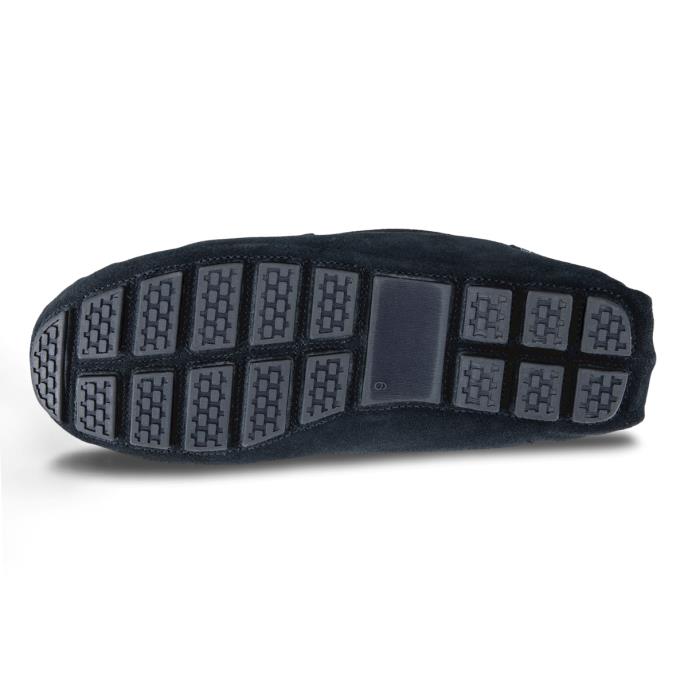 Isotoner® Mens Suede Moccasin With Water Repellency Navy Extra Image 5